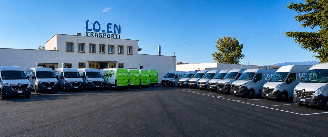 Flotta attuale di LOEN Trasporti: oltre 30 furgoni operativi in tutta Italia